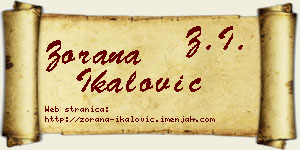 Zorana Ikalović vizit kartica